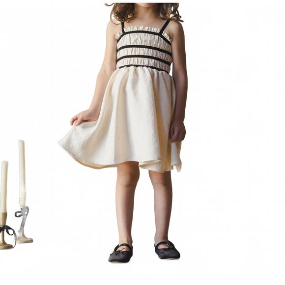 NEW NORALEE girl's annabelle dress in metallic ivory